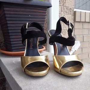 Heels, luxury rebel, gold- black